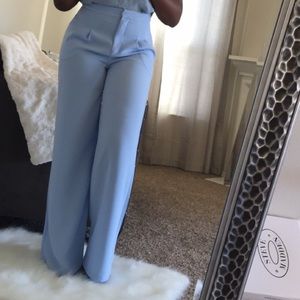 Baby blue wide leg pants!
